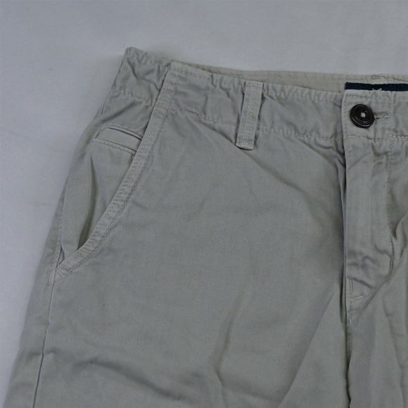American Eagle 30 x 10" Stone Khaki Flat Front 100% Cotton‎ Chino Shorts - Picture 2 of 5